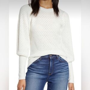 Halogen Pointelle Sweater Ivory Cloud